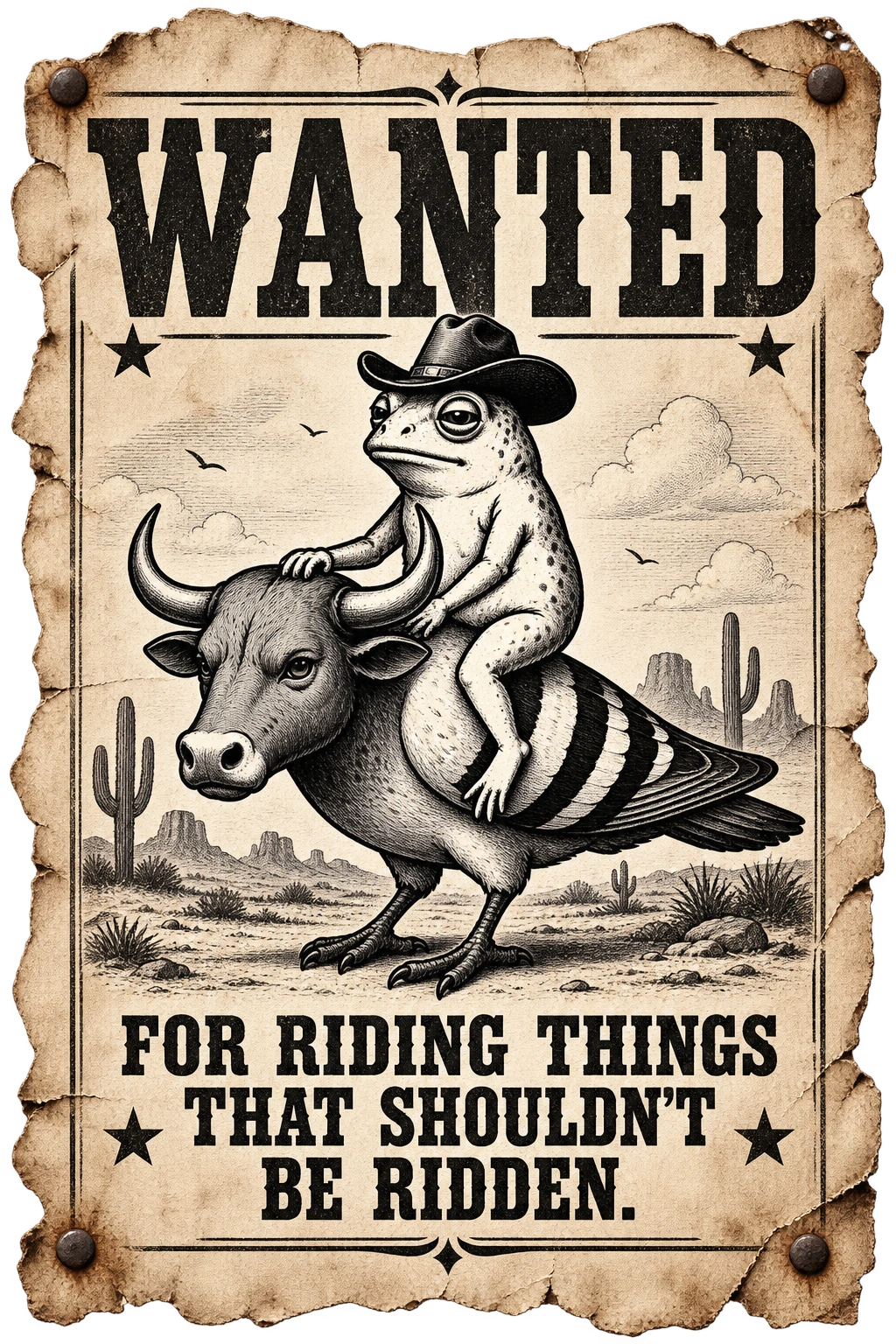 WANTED: For riding things that shouldn't be ridden